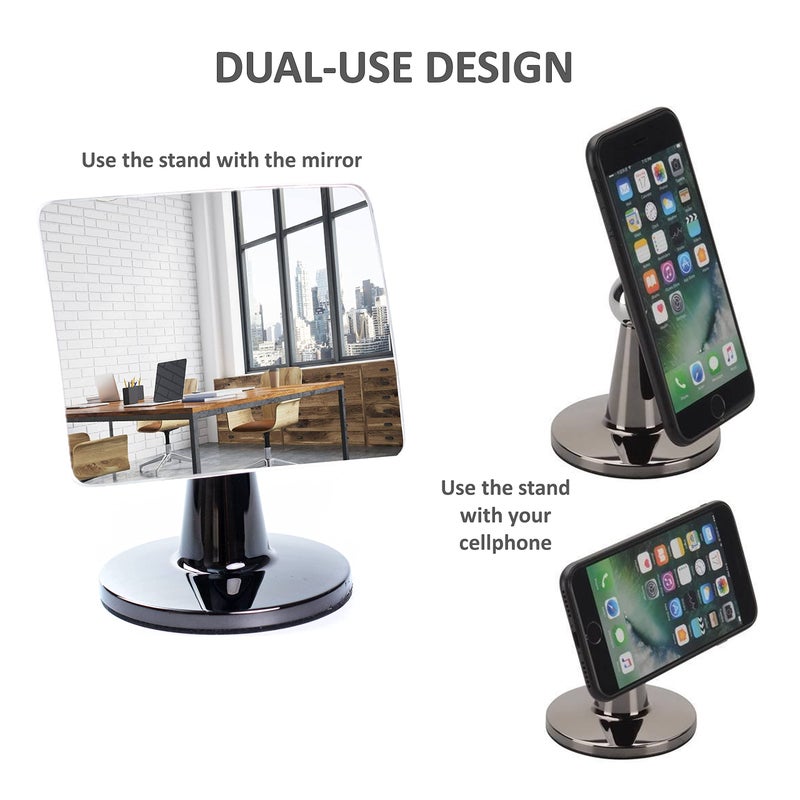 WatchYrBack Desk and Cubicle Mirror to see behind you, CONICAL SHAPED Stand with detachable Wide Angle real glass Mirror, SMALL & DISCRETE, beautiful design, perfect curvature for an exceptionally clear view - Image 3